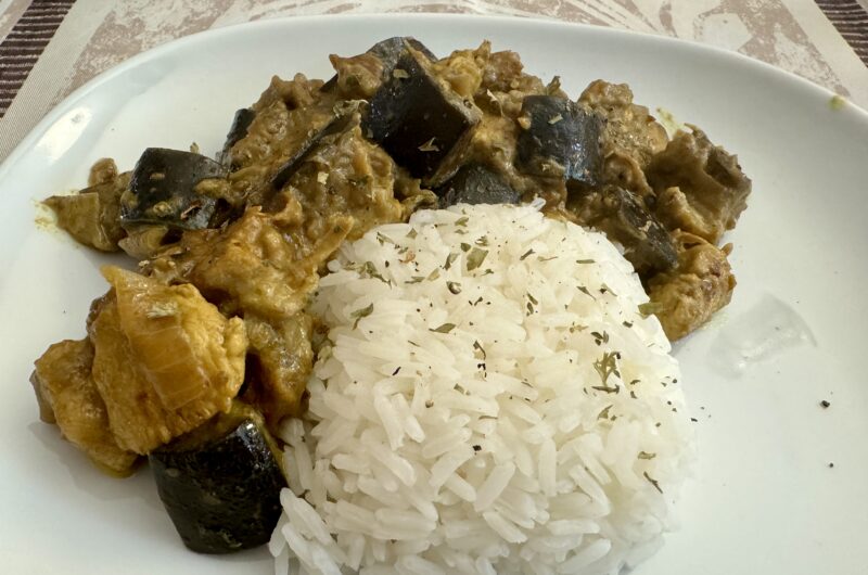 Curry de poulet et aubergines