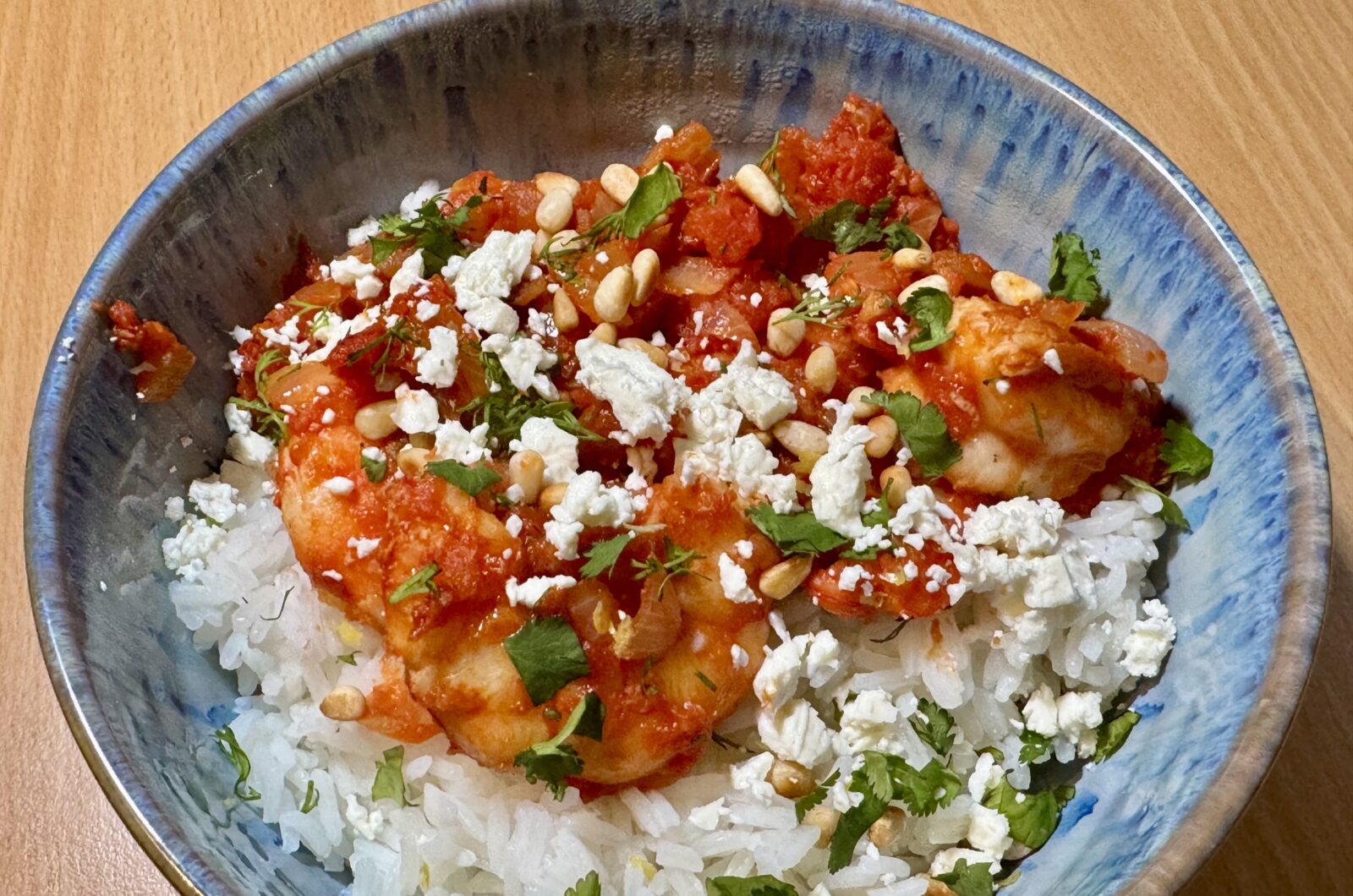 Crevettes sautées à la tomate façon saganaki