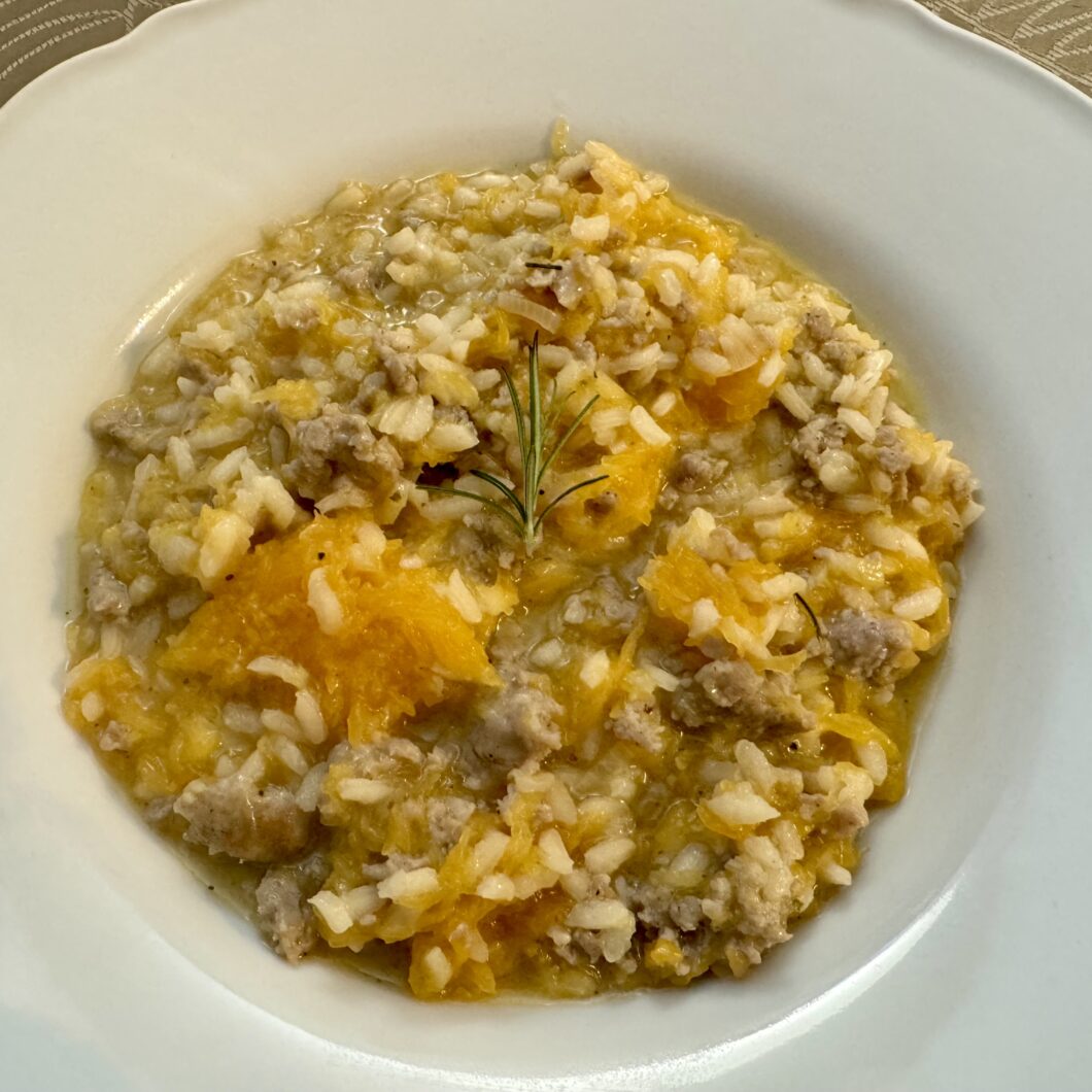 Risotto à la citrouille et saucisse