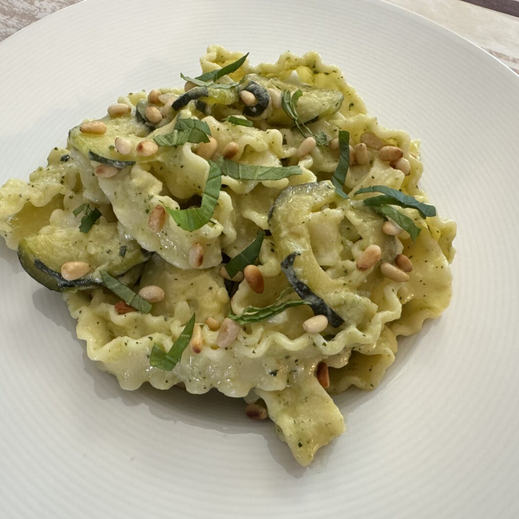 Mafaldine à la crème de courgettes
